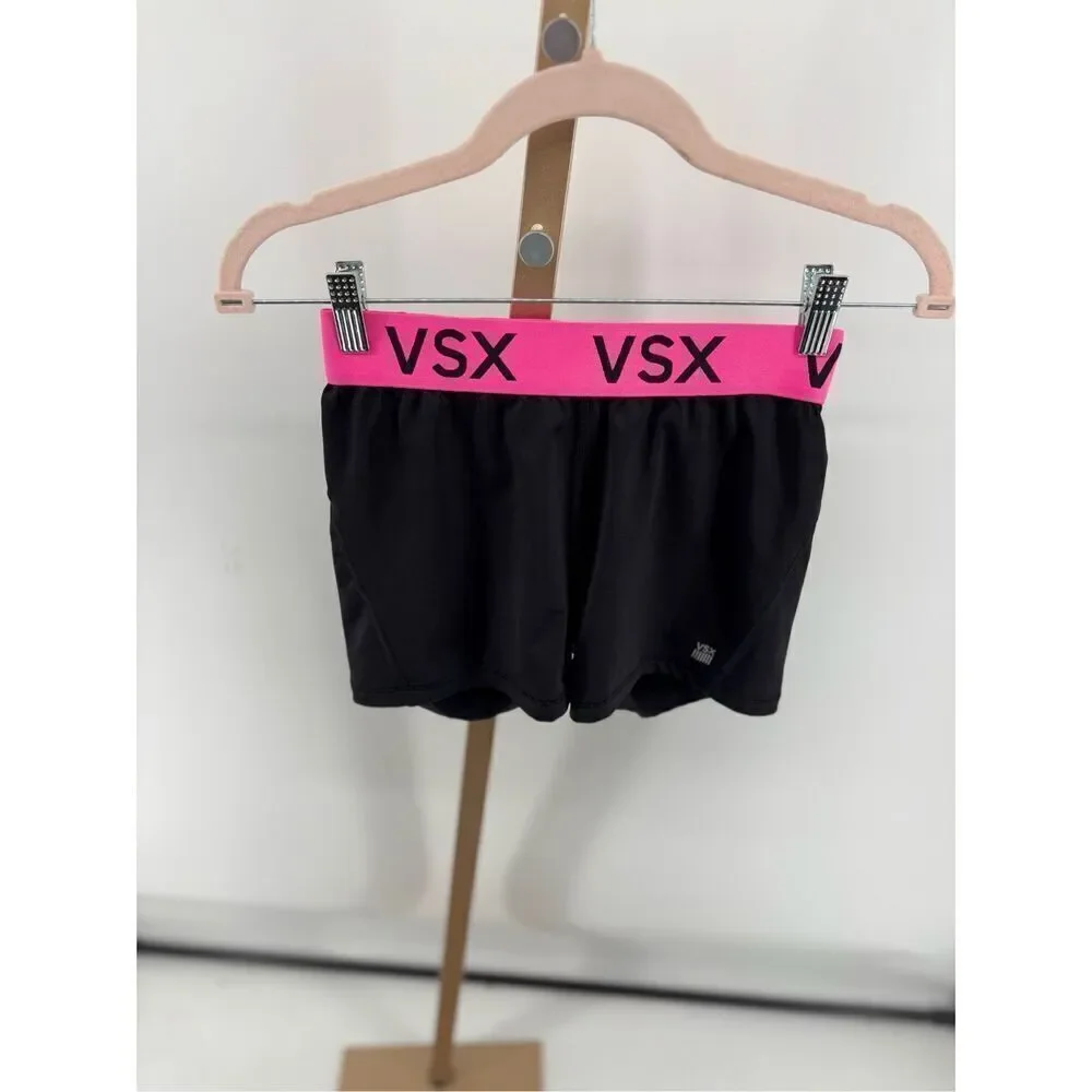 Victoria's Secret VSX Sport Athletic Shorts Black Pink Size Small